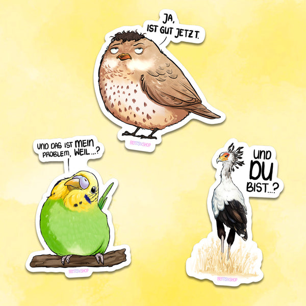 Stickerset - Bente Birds - Attitude