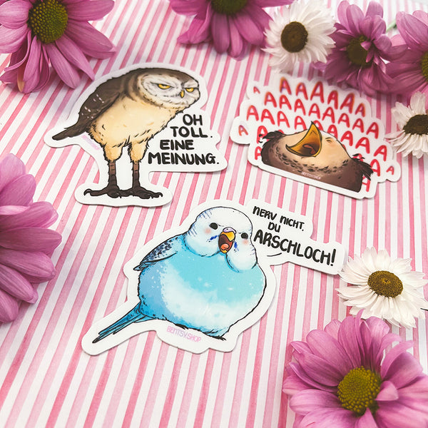 Stickerset - Bente Birds - Fresh but still Grumpy