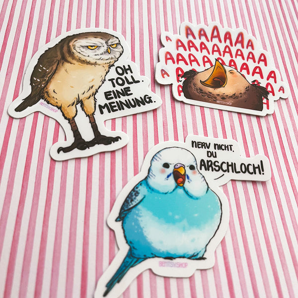 Stickerset - Bente Birds - Fresh but still Grumpy