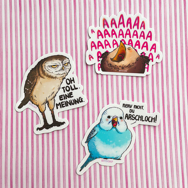 Stickerset - Bente Birds - Fresh but still Grumpy